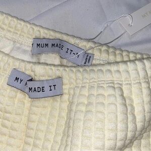 Mum Made It Cream Quilted Shorts